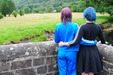 view details of set gm-4w030, Maude and Charity get wet by the old stone bridge