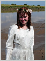  Miss Abigail in a beautiful wedding dress is the Midsummer Mud Sacrifice featuring Miss Abigail, Mistress of Many Kinks 