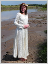  Miss Abigail in a beautiful wedding dress is the Midsummer Mud Sacrifice featuring Miss Abigail, Mistress of Many Kinks 