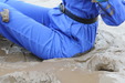 Blue Suit Mud Bath view details of set gm-2m37, Honeysuckle takes a riverbank mudbath in a tight-fitting blue boilersuit, wellies, and gloves.