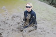 Two Girl Mud Crawl! view details of set gm-2m38, Felicity and Honeysuckle fully dressed in the sloppy mud!
