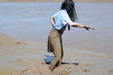 Sunglasses School Uniform Mud! view details of set gm-2m58, Honeysuckle wears sunglasses and a school uniform into the mudbanks