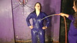 Two Girls Wet Jumpsuits view details of set gm-2q030, Maria and Rosemary hose each other down in blue boilersuits