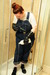 Wet Dungarees Girl view details of set gm-2w116, Cynthia wears her denim overalls in the bath and shower