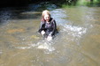 Felicity's Wet Workout view details of set gm-2w149, Skin-tight exercise gear in the river and soaking wet!