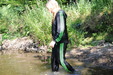 Adidas River Bath view details of set gm-2w159, Felicity takes a dip in her Adiddas track suit