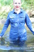 Denim Playsuit River Swim view details of set gm-2w160, Felicity gets soaking wet in playsuit and tights at the viaduct