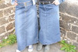 Long Denim Skirts view details of set gm-2w165, Honeysuckle and Susie take a dip in the river in blue denim