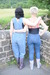 Wet denim at the stone bridge view details of set gm-2w166, Susie and Honeysuckle play fully dressed in the river