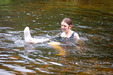 Wet Formal Chastity view details of set gm-2w60, Our head gardener gets all dressed up and takes a dip!