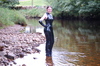 PVC and Boots in the River! view details of set gm-2w61, Chastity takes an outdoor catsuit bath