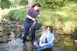 Chastity and Wendy in the river view details of set gm-2w73, Buckets of fun!