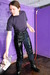 Chastity Self-Soaking view details of set gm-2w93, Cola and water all over blue jeans and purple t-shirt