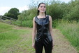 PVC Catsuit Mudbath view details of set gm-3m021, Maude gets gloriously muddy in PVC and Hunters
