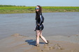 Swim Dress Mud Bath view details of set gm-4m005, Honeysuckle gets covered in mud in her new skirted swimsuit