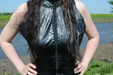 Honeysuckle PVC Mudbath view details of set gm-4m007, Shiny PVC catsuit in the mudbanks!