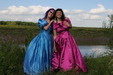 Princess Ballgown Mudbath view details of set gm-4m016, Isabeau and Lady Jennifer meet the mud in gorgeous gowns