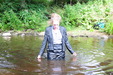 view details of set gm-4w016, Purity goes wading in the river in officewear