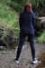 Tight Black Sportswear Bath view details of set gm-4w051, Miss Abigail takes a river bath in tight running pants and top