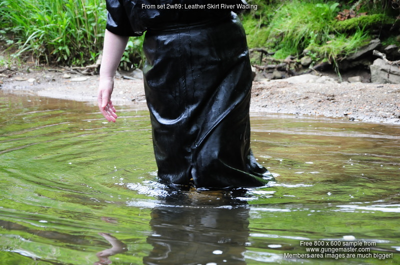 wet leather skirt