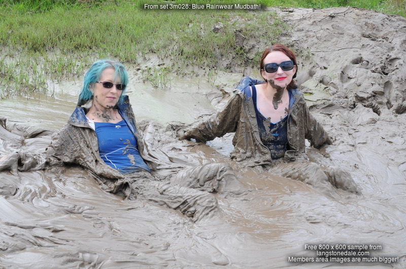 Blue Rainwear Mudbath! - Honeysuckle and Lady Jennifer get very muddy ...