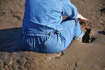 Denim Overalls Mud Bath