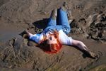 Denim Overalls Mud Bath