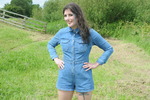 Maude Mud Denim Playsuit