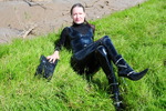 PVC Catsuit, Playboy Heels, Mud!